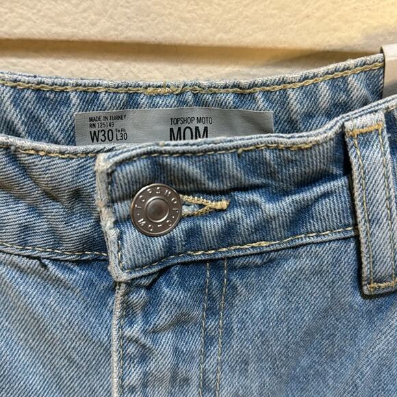 Topshop Sequin High Waist Mom Jeans Size 8 - Picture 7 of 9